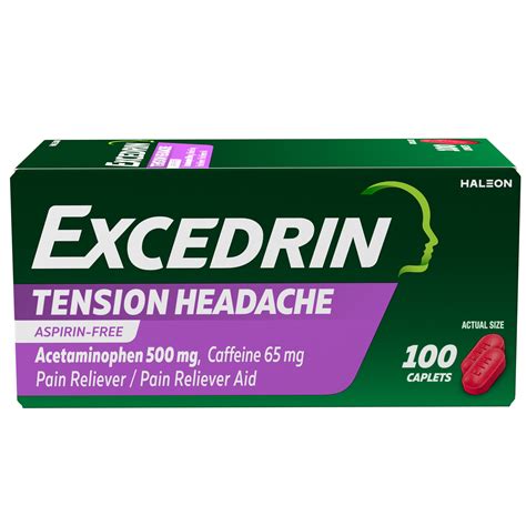 Excedrin Tension Headache Relief Acetaminophen And Caffeine Caplets