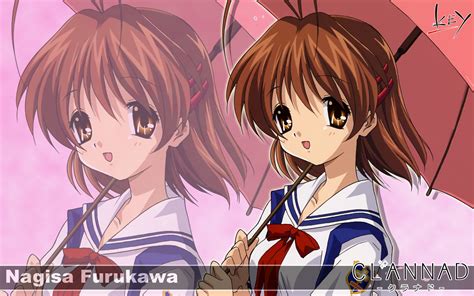 Brown Eyes Brown Hair Clannad Furukawa Nagisa Key Logo Seifuku Short