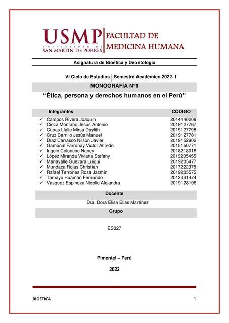 Ética persona y derechos humanos en el Perú Tiroxina Med uDocz