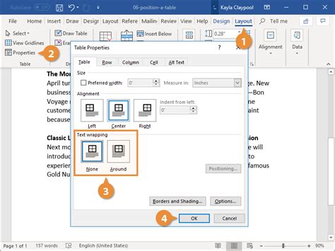 How To Move A Table In Word Customguide