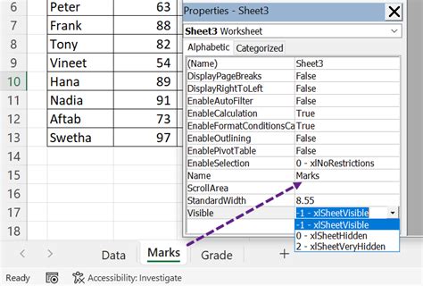 Excel Hidden Worksheet Tabs