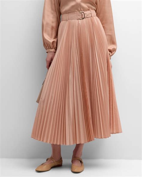 Max Mara Tambuto Pleated Midi Skirt Shopstyle