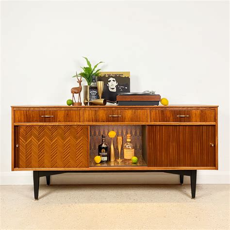 Mid Century Sideboard By Jentique In Teak Rosewood Tola With Black And