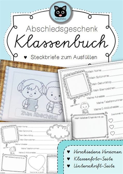 Klassenbuch Als Abschiedsgeschenk Unterrichtsmaterial In Den Fächern