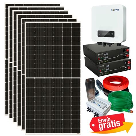 Kit Instalación Fotovoltaica de autoconsumo 5 kW híbrido Monofásico