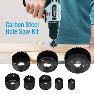 Pcs Wood Hole Saw Set Drill Bit Carbon Steel Woodworking Gypsum Board