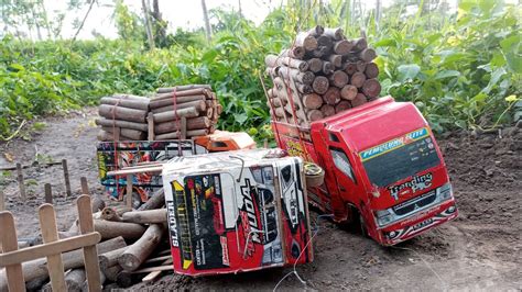 SOPIR HANDALMOBIL MINIATUR MAINAN BERMUATAN KAYU GLONDONGAN OVER LOAD