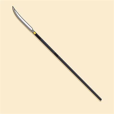 Naginata Vector Icon Illustration Japanese Spear Vector Flat Cartoon