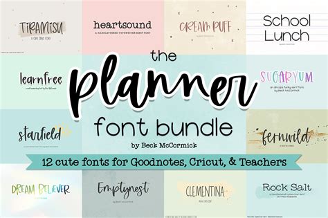 The Planner Font Bundle Goodnotes Font Procreate Font Etsy Australia