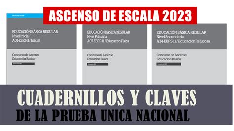 Ascenso De Escala Cuadernillos Y Claves De La Prueba Nica