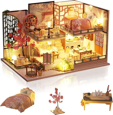 Cuteefun Diy Miniatur Puppenhaus Kit Zum Bau Miniatur Haus Mit Musik