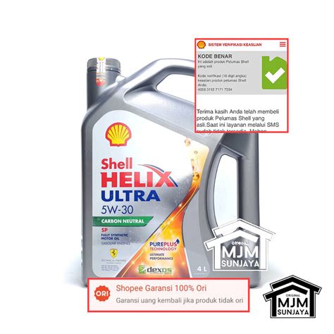 Jual Oli Mesin Shell Helix Ultra SAE 5W 30 4 Liter Carbon Neutral 5W30