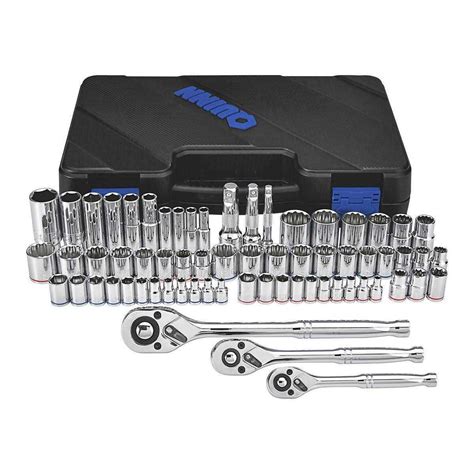 Quinn 1 4 In 3 8 In 1 2 In Drive SAE And Metric Hi Vis Socket Set