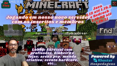 Minecraft Jogando Os Inscritos Java E Bedrock Ao Vivo