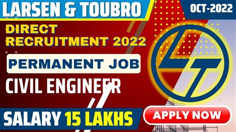 Larsen Toubro Recruitment For Civil Engineer 2022 Salary 15 00 000