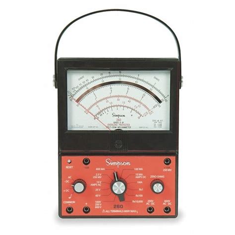 Simpson Electric Analog Multimeter 600v 10a 200m Ohms 260 9sp Zoro