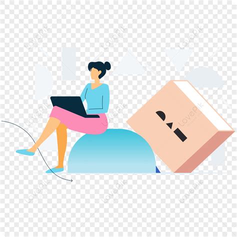 Woman Learning Knowledge Icon Free Vector Illustration Material