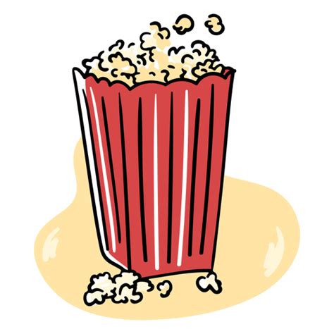 Diseño Png Y Svg De Trazo De Color De Palomitas De Cine Para Camisetas