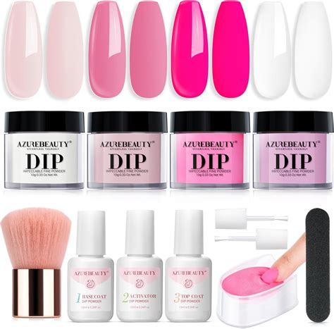 Amazon Azurebeauty Dip Powder Nail Kit Starter Light Hot Pink