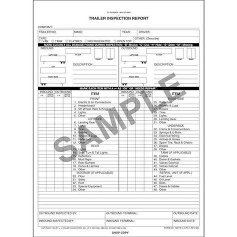 Truck Inspection Report Form