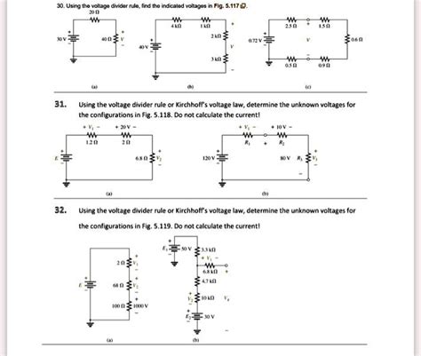 Solved Using The Voltage Divider Rule Indicated Voltages For The Configurations In Fig 5 117