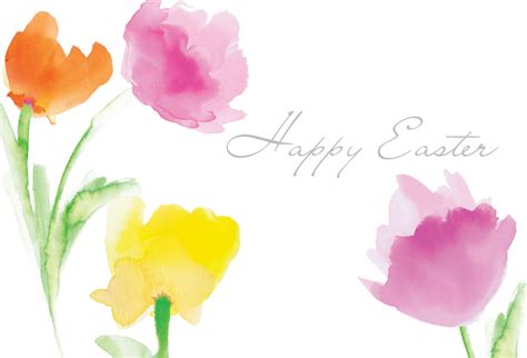 Easter Card Religious Watercolor Flowers Heavens