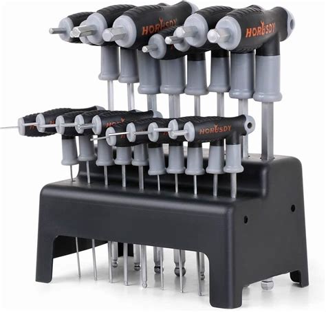 18Pc SAE/Metric T Handle Allen Wrench Ball End Hex Key Set Long w ...