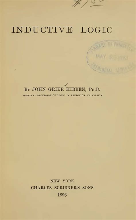 John Grier Hibben 1861 1933 Log College Press