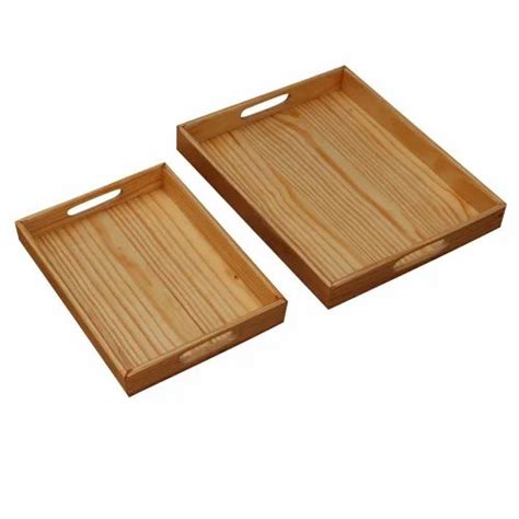 Wooden Pine Wood Serving Tray Set X X Inch Inch At Rs