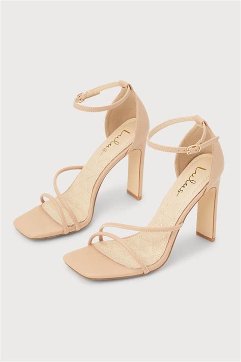 Lulus Lyala Light Nude Ankle Strap Heels In Beige ModeSens