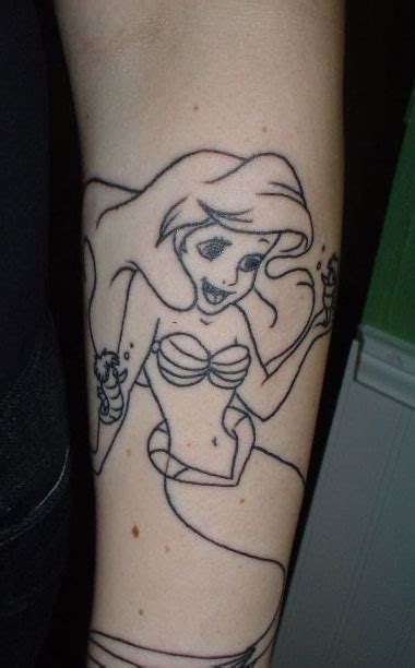 Mermaid Outline Tattoo