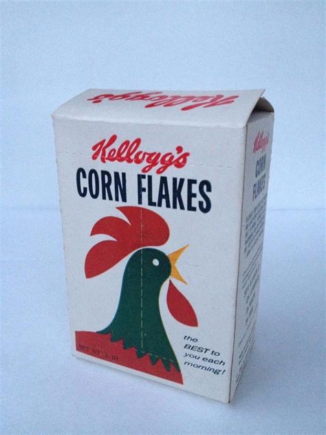 Kelloggs Corn Flakes Cereal Box Empty Single Sample Snack Trial