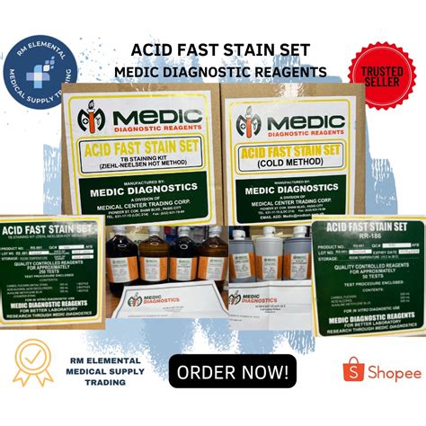 Acid Fast Stain Set Cold And Hot Method Medic Diagnostic Reagent