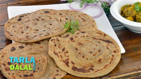 Lachha Paratha Recipe Whole Wheat Multi Layered Indian Bread By Tarla Dalal Youtube