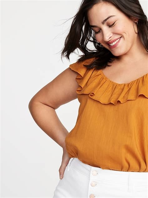 Ruffled Plus Size V Neck Blouse Old Navy