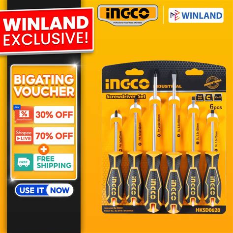 Ingco By Winland 6pcs Set Screwdriver W Magnetic Tip Industrial Screw