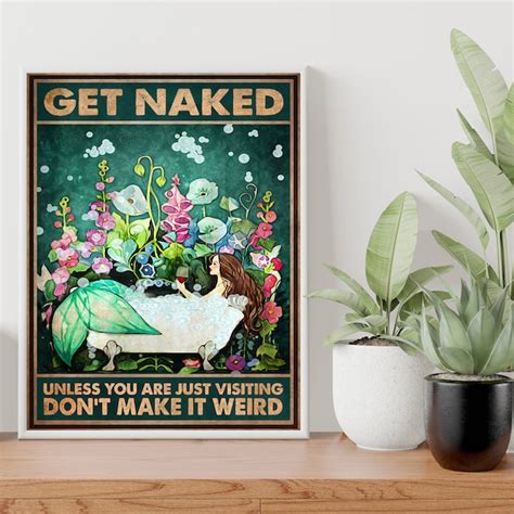 Naked Mermaid Print Etsy