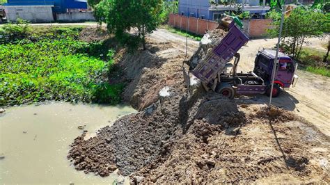 Best New Action Process Of Filling Up Land By Ton Dump Truck Mini