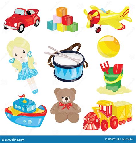 Ensemble De Jouets Pour Des Enfants Illustration Pour Des Enfants