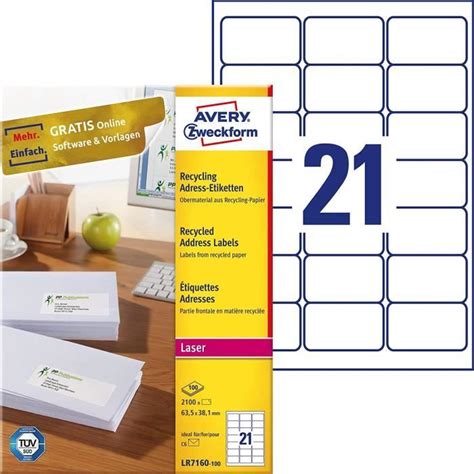 Avery Zweckform Lr Tiquettes Autocollantes En Papier Mat