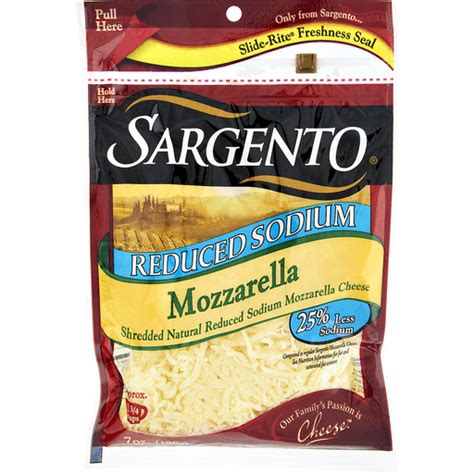 Sargento Reduced Sodium Mozzarella Shredded Cheese Shop Quality Foods