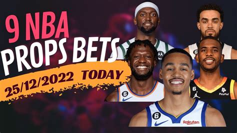 9 Nba Prop Bets Today 25 12 22 Nba Picks Nba Player Prop Picks Nba