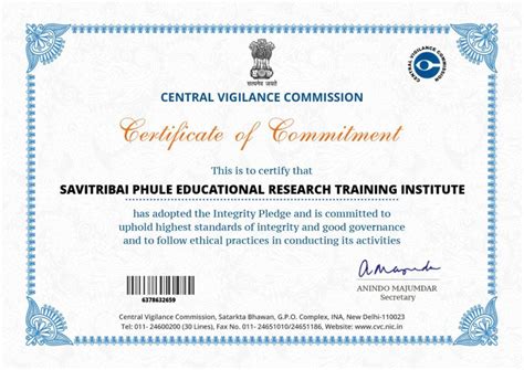 Certificate Of Commitment Savitribai Phule Educational Research