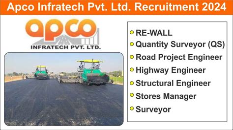 Apco Infratech Pvt Ltd Recruitment Hiring For Multiple