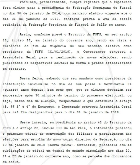 Defesa do atual presidente da FSFS aponta negligência de Wilson