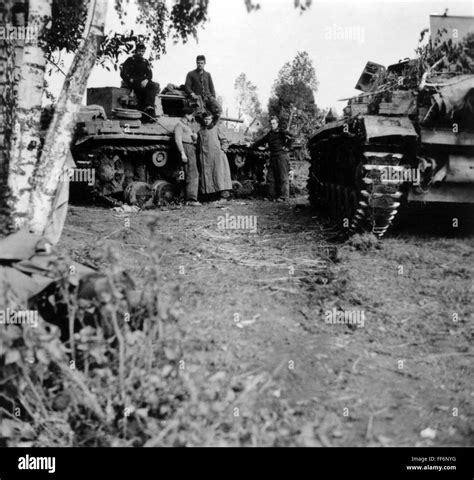 Second World War WWII Soviet Union Summer 1941 Two German Panzer