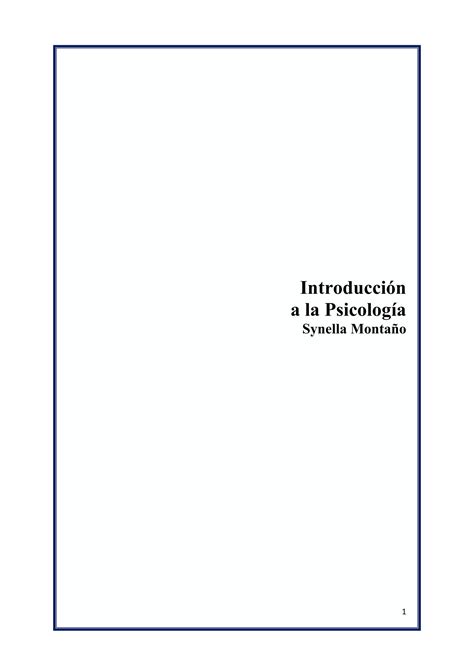 Introduccion A La Psicologia Pdf