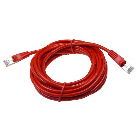 NTW 15 Cat5e Snagless Shielded STP Network Patch Cable Red