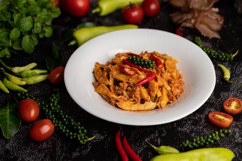 Stir Fried Curry Paste With Bamboo Shoot And Minced Pork Stock