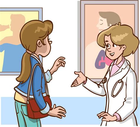 Female Doctor Talking To Her Patient Cartoon Vector 21488922 Vector Art